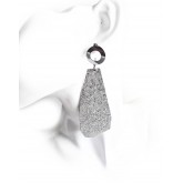 Bold Silver Earrings, Textured, 